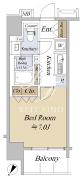アクシルコート日本橋本町 704 間取り図