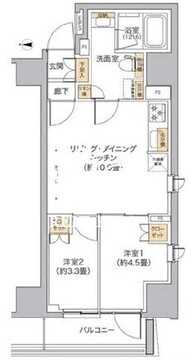 リビオメゾン新宿ウエスト 1302 間取り図