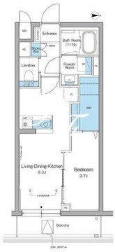 ルフォンリヴェント杉並永福 203 間取り図
