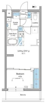 ルフォンリヴェント杉並永福 205 間取り図