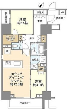 ザ・パークワンズ日本橋人形町 1201 間取り図