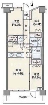 パークシティ高田馬場 2階64.64㎡ 間取り図