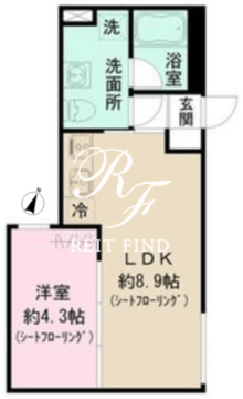 カーサピアッツァ目黒大岡山 302 間取り図