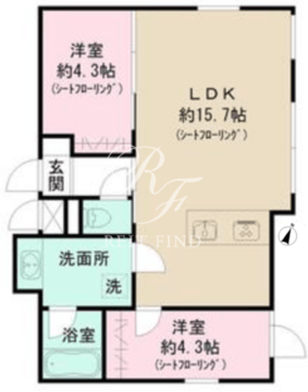 カーサピアッツァ目黒大岡山 201 間取り図
