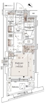 パークコート恵比寿 6階26.94㎡ 間取り図