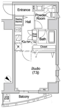 カーサスプレンディッド赤坂7丁目 601 間取り図