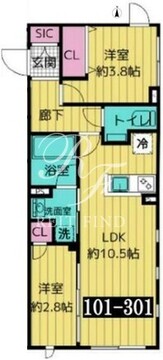 レガシア池袋立教西 201 間取り図