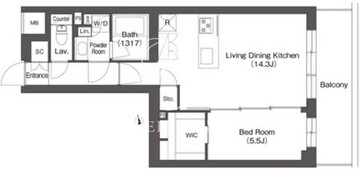 ルーウェ東大泉 414 間取り図