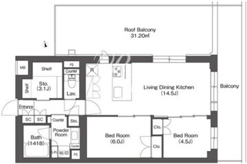 ルーウェ東大泉 415 間取り図
