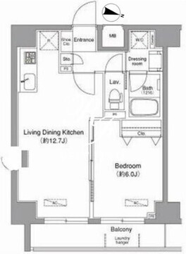 ドゥーエ月島 403 間取り図