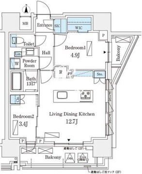 シーズンフラッツ浅草六丁目 804 間取り図
