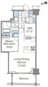 コンフォリア新宿イーストサイドタワー 2302 間取り図