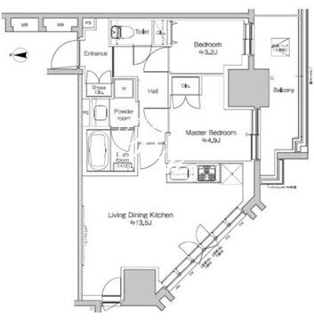 プラウドフラット錦糸町ウエスト 1104 間取り図