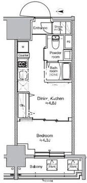 プラウドフラット錦糸町ウエスト 1105 間取り図