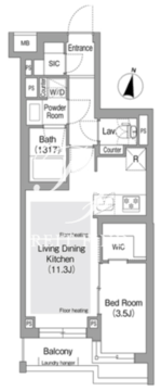 コンフォリア・リヴ東中野 303 間取り図