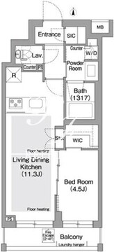 コンフォリア・リヴ東中野 102 間取り図