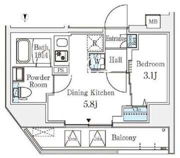 クラリティア文京湯島 902 間取り図