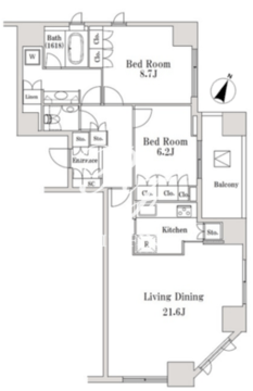 ラサンテ一番町 1001 間取り図