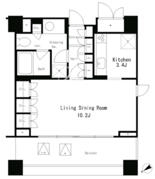 パークオアシス赤坂丹後坂 304 間取り図