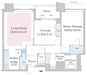 中野ステーションレジデンス 2203 間取り図