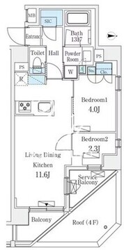 ラティエラ中野新井 601 間取り図