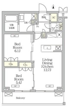 ミレーネ滝野川 406 間取り図