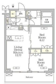 ミレーネ滝野川 307 間取り図