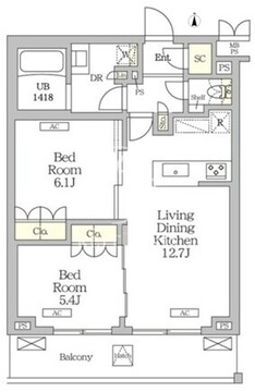 ミレーネ滝野川 306 間取り図