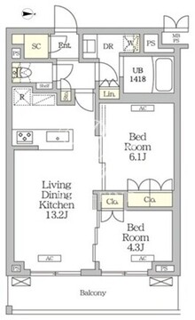 ミレーネ滝野川 402 間取り図