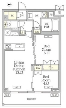ミレーネ滝野川 302 間取り図