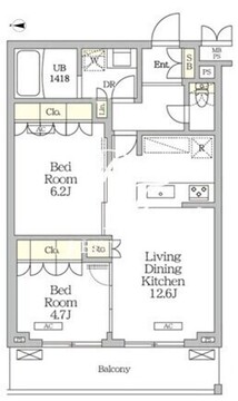 ミレーネ滝野川 310 間取り図
