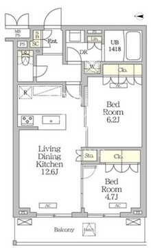 ミレーネ滝野川 312 間取り図