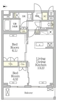 ミレーネ滝野川 403 間取り図