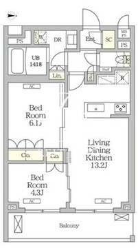 ミレーネ滝野川 303 間取り図