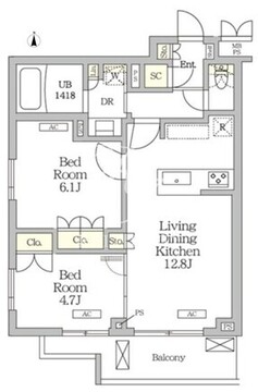 ミレーネ滝野川 408 間取り図