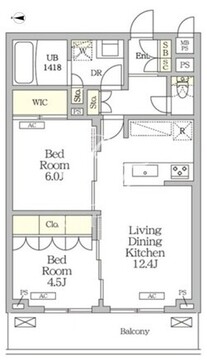 ミレーネ滝野川 411 間取り図