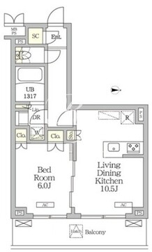 ミレーネ滝野川 301 間取り図