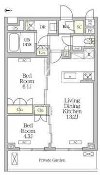 ミレーネ滝野川 103 間取り図