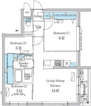 デュオフラッツ千歳船橋 411 間取り図