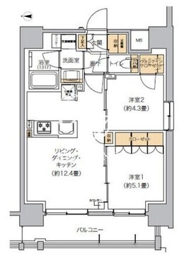 リビオメゾン芝浦 1107 間取り図