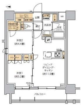 リビオメゾン芝浦 1108 間取り図