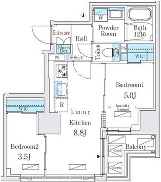 ジオエント秋葉原 1203 間取り図