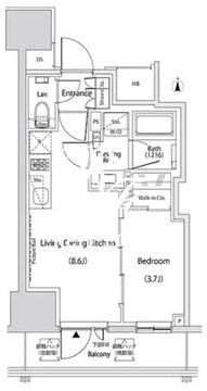 ザ・パークハビオ新中野 703 間取り図