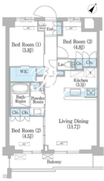 NIIYA平和台 206 間取り図