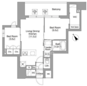 バウスフラッツ蔵前 601 間取り図
