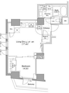 ザ・パークハビオ新宿 333 間取り図