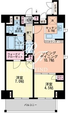エスティメゾン赤羽 1301 間取り図