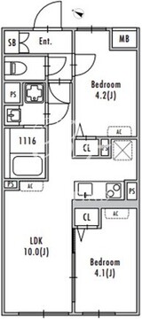 グランパセオ中野3 102 間取り図