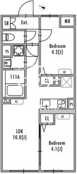 グランパセオ中野3 402 間取り図