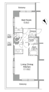 コンフォリア白金高輪 801 間取り図